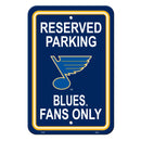 St. Louis Blues Sign 12x18 Plastic Reserved Parking Style - Special Order