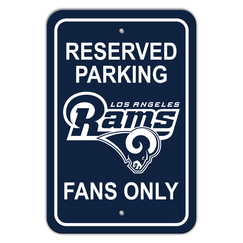 Los Angeles Rams Sign 12x18 Plastic Reserved Parking Style - Special Order