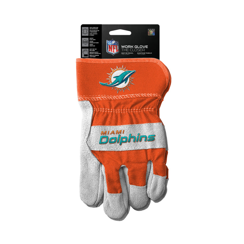 Miami Dolphins Gloves Work Style The Closer Design