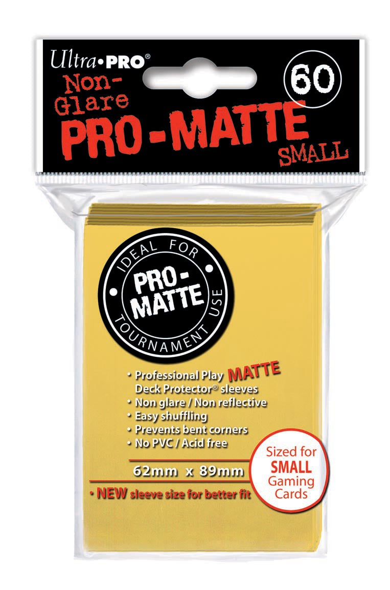 Deck Protectors - Pro Matte - Small Size - Yellow (One Pack of 60)