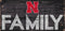 Nebraska Cornhuskers Sign Wood 12x6 Family Design - Special Order