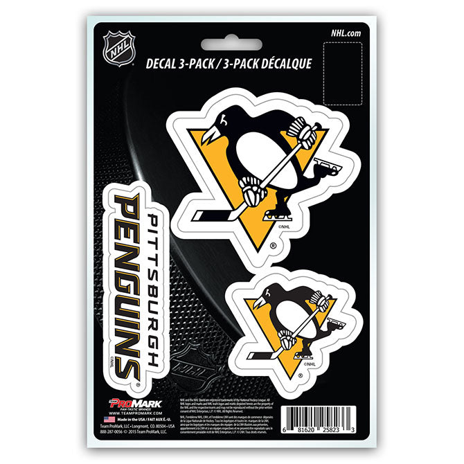 Pittsburgh Penguins Decal Die Cut Team 3 Pack