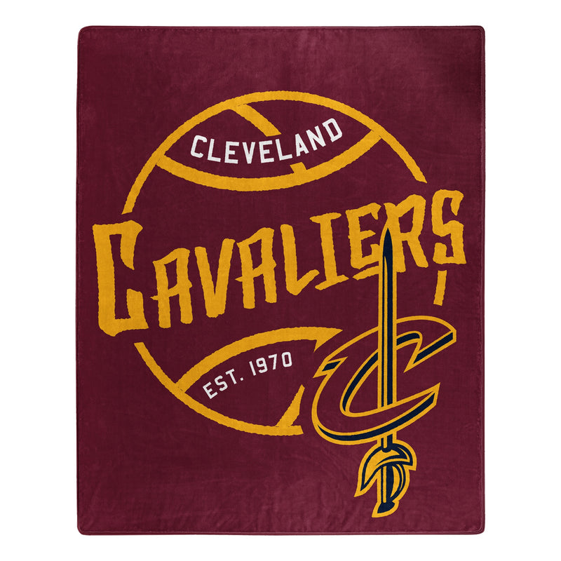 Cleveland Cavaliers Blanket 50x60 Raschel Blacktop Design - Special Order