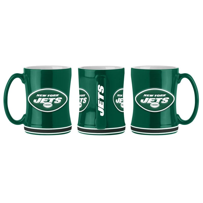 New York Jets Coffee Mug 14oz Sculpted Relief 2019