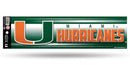 Miami Hurricanes Decal Bumper Sticker Glitter