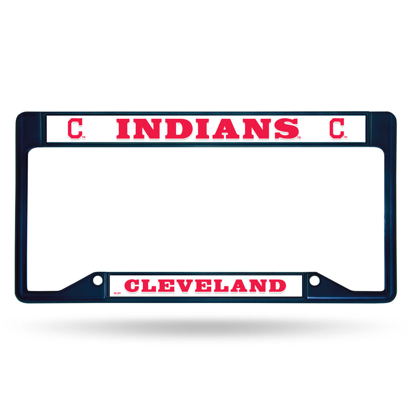 CLEVELAND INDIANS INVERTED NAVY COLORED CHROME FRAME