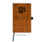 CLEMSON LASER ENGRAVED BROWN NOTEPAD WITH ELASTIC BAND
