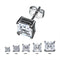 316L Stainless Steel with Hashtag CZ Square Cut Stud Earrings. Available sizes: 4mm, 5mm, 6mm, 7mm and 8mm
