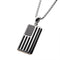 Men's American Flag Stainless Steel Enamel Pendant with 24" Bold Box Chain.